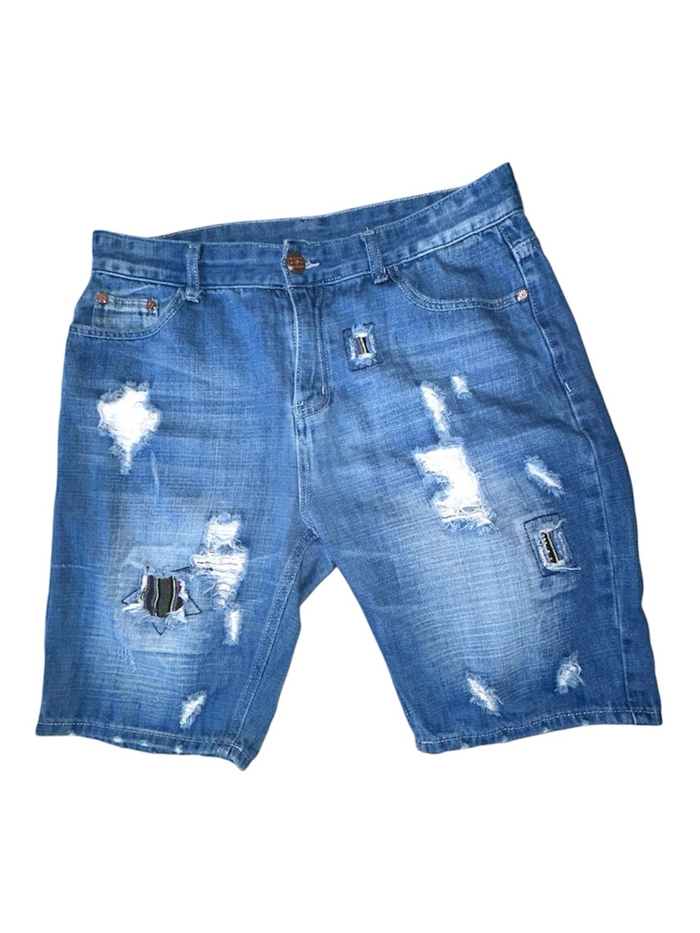Distressed Blue Denim Men’s Shorts